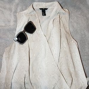 H&M Snakeskin Semi-Sheer Blouse